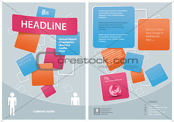 Modern Graphics Template for Flyer with Squared Decoration