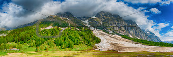 Aosta valley landscape in spring season
