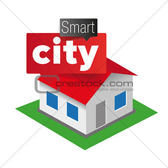Smart city house icon