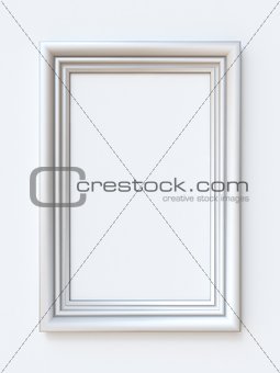 White picture frame rectangular 3D rendering illustration