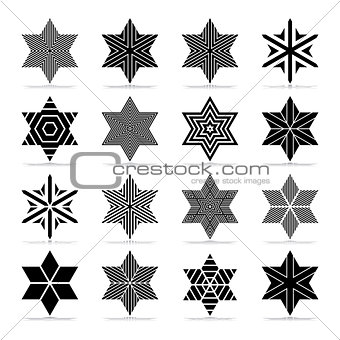 Star shape. Abstract geometric icons set.
