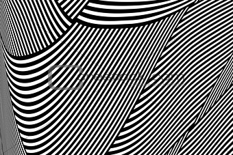 Abstract op art pattern. Lines texture. 
