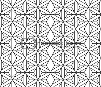 Seamless hexagons, triangles and stars pattern. Geometric textur