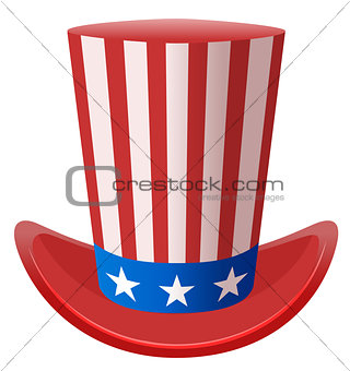Star striped Uncle Sam hat symbol united states of america