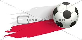 Soccer ball and flag of Poland football symbol