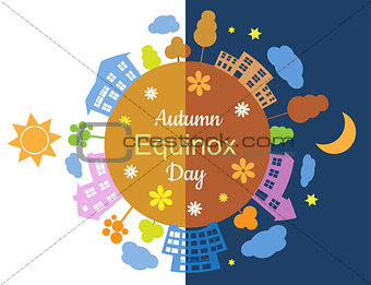 Autumn equinox day and night