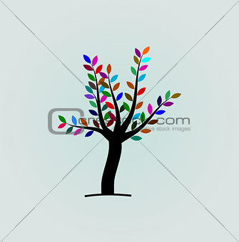Tree with colourful leaf's  vector and illustrations