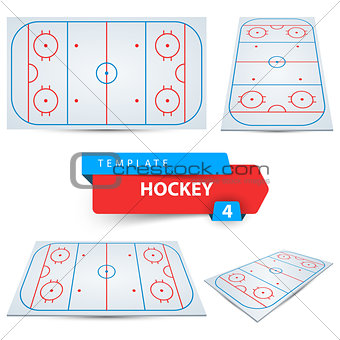 Hockey court. Four sport template.