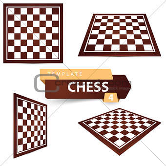 Chess template. Four items game board.