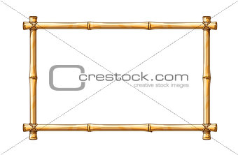 Bamboo frame template for tropical signboard.