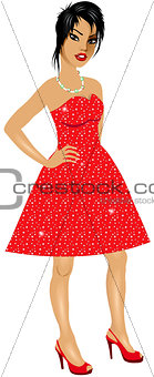 AsianWoman Red Sparkle Dress
