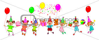 Joyful children with gifts