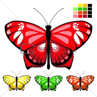 vector butterfly set 10