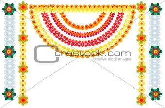 Traditional Indian flower garlands decoration for holiday