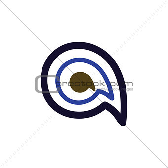 eye talk line abstract letter logo design