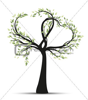 Tree with branches in heart shape