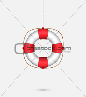 Life saver ring hanging from above