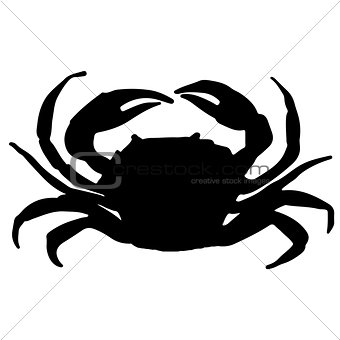 vector illustration of a crab silhouette