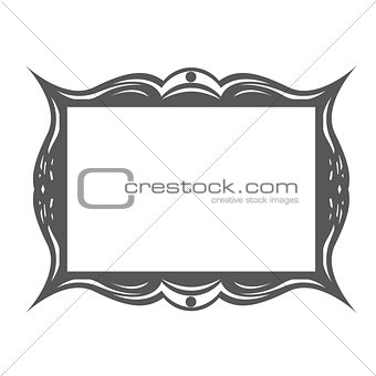 Retro frame in art nouveau style with wavy border