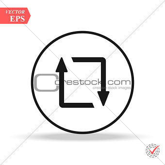Repeat icon. Loop symbol. Refresh sign. Graphic element on white background
