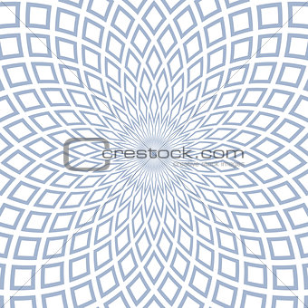 Abstract geometric radial pattern.