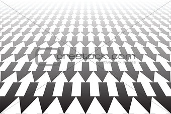 Arrows pattern. Diminishing perspective view. 