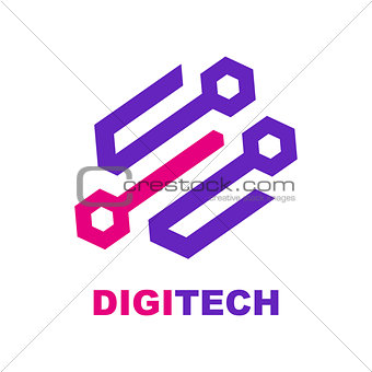 Vector icon, hi-tech company logo design, business symbol concep