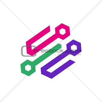 Creative Network Concept Logo Design Template. Abstract technology logo