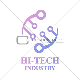 Hi-Tech Logo. Technology logo, computer and data related business, hi-tech and innovative. Flat style design