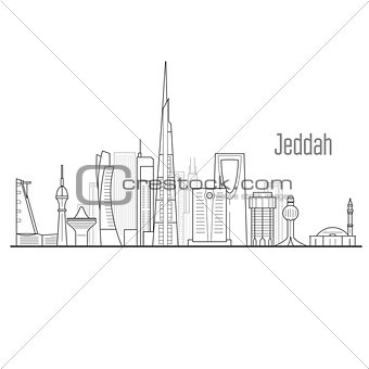 Jeddah cityscape - towers and landmarks of Jiddah, city skyline
