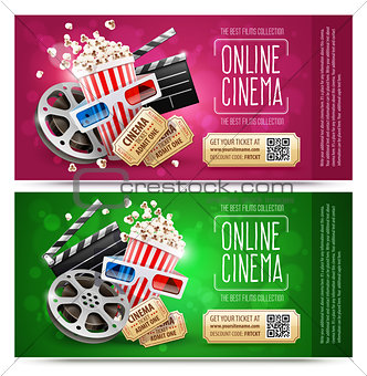 Cinema flyers with gift coupon. Gold free