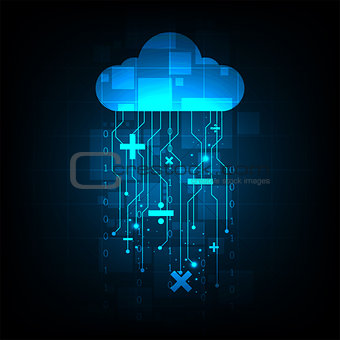 Vector background technology in cloud concept.