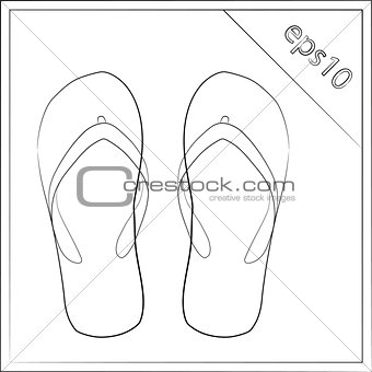 summer slippers vector illustration eps 10