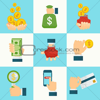 money in hand design concept