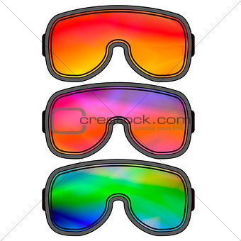 Set of Different Ski Goggles