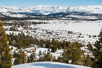 Overlooking Mammoth Lakes, California, January 2017, a record snow-fall year