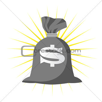 Sack full of money with dollar sign - wealth or riches concept