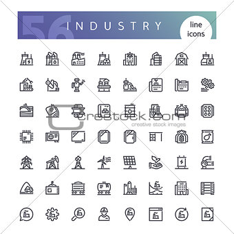 Industry Line Icons Set