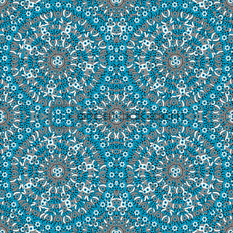 Hand drawn seamless background with blue ottoman motifs