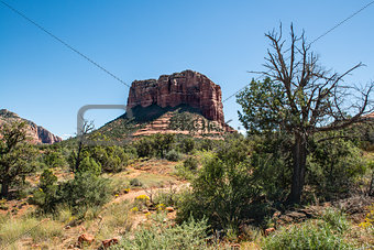 View of Courthouse Butte from Red Rock Scenic Byway in Sedona, Arizona