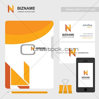 Company brochure with creative design vector with n logo