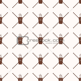 Pattern coffee cup Abstract Geometric Wallpaper Vector illustration. background. black and white. on white background. icon