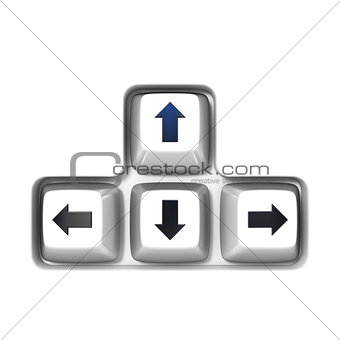 Keyboard arrow cursor keys buttons 3D