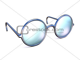 Retro silver glasses side view 3D