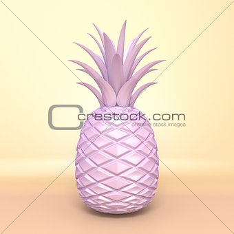 Pink pineapple 3D render illustration
