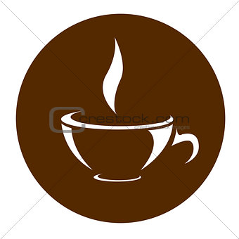Icon of cup of tea or coffee - cafe symbol