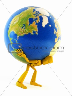 man carrying the Earth
