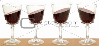 Wineglasses on a line