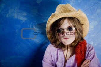 Mad Girl in a Hat and Glasses