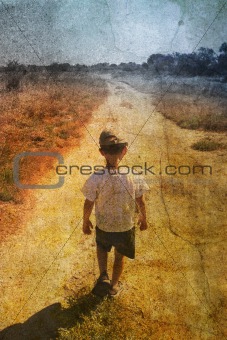 child on the road